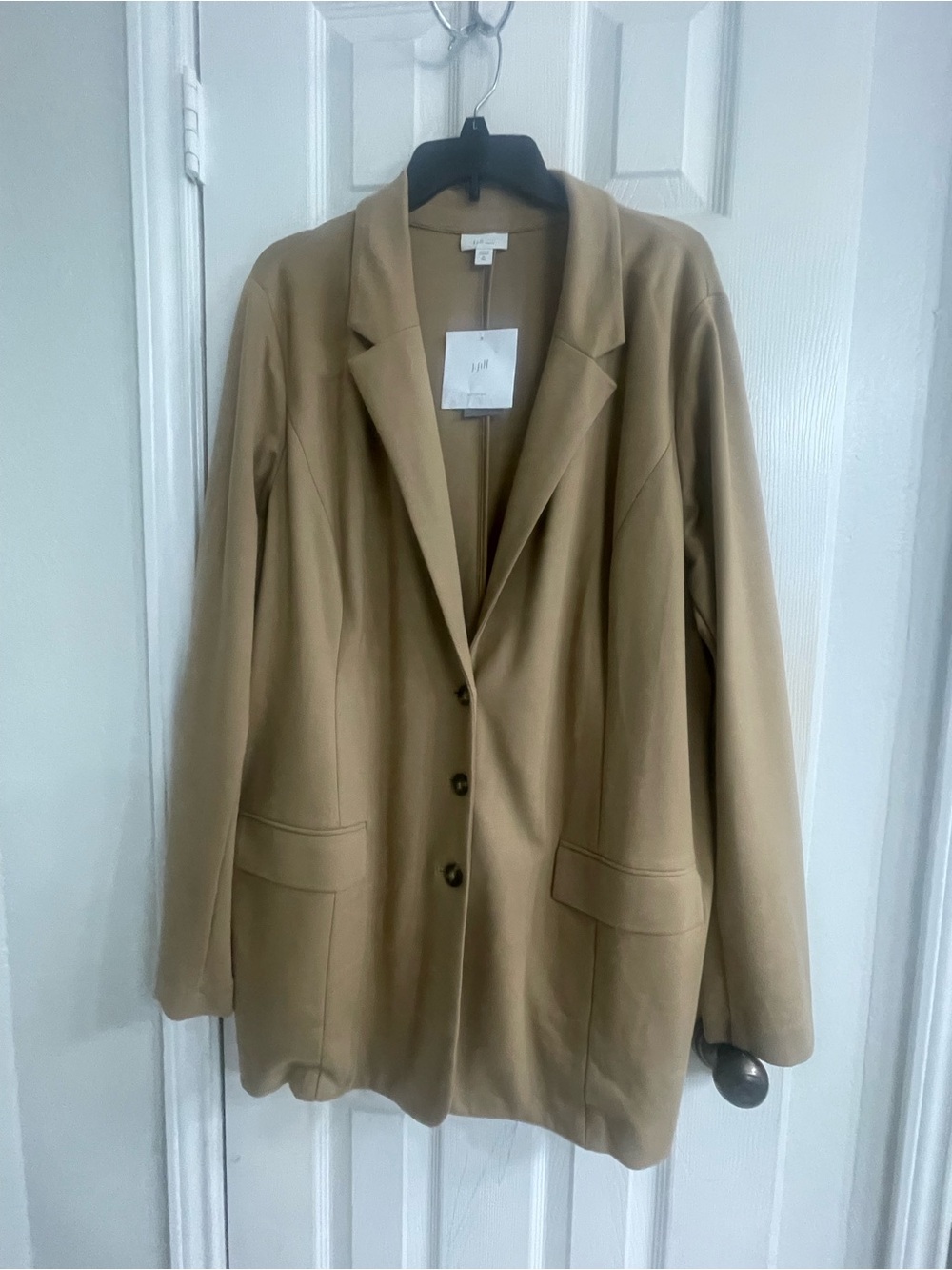 Classic J.Jill Ponte Knit Camel Blazer Jacket XL Tall NWT